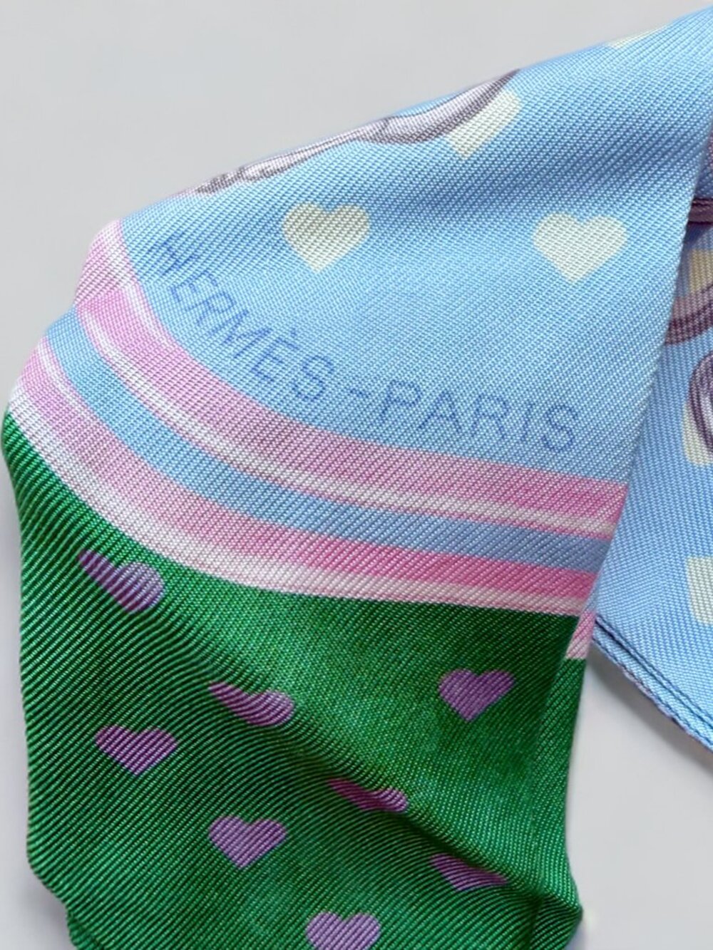 Hermes Pastel Pink Blue Brides de Gala Love Twilly Scarf - Picture 5 of 7